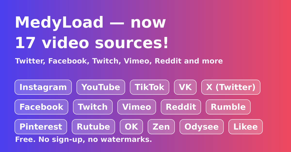 MedyLoad — 17 źródeł wideo