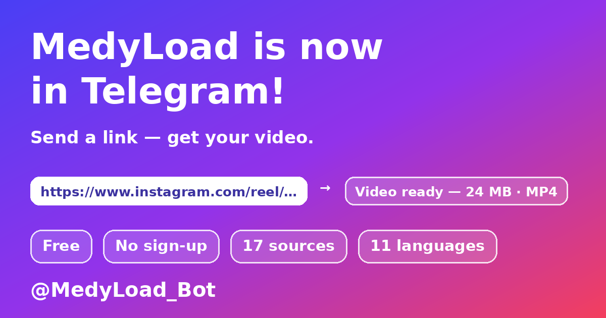MedyLoad — pobieranie filmów przez bota Telegram